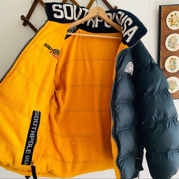 South Pole Vintage Reversible Down Puffer Coat - Picture 4 of 8